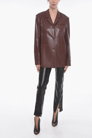 Vegan Leather Boxy Fit Blazer