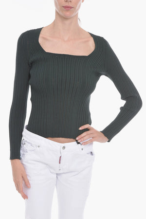 Ribbed Top FINESSE with Square Neckline