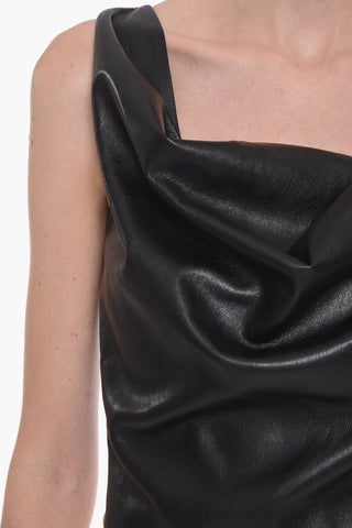 Top Drappeggiato in Pelle Vegan