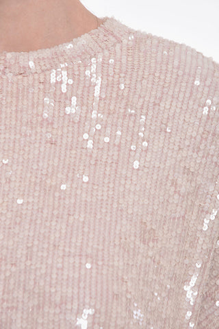 Vestito T-shirt CORIA in Paillettes con Spalline Imbottite