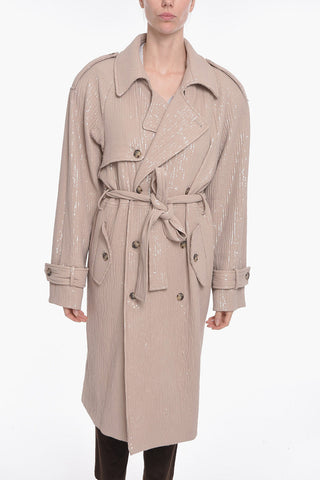 Sequined SORIA Double-breasted Trench