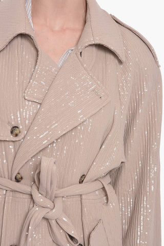 Sequined SORIA Double-breasted Trench