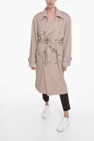 Sequined SORIA Double-breasted Trench