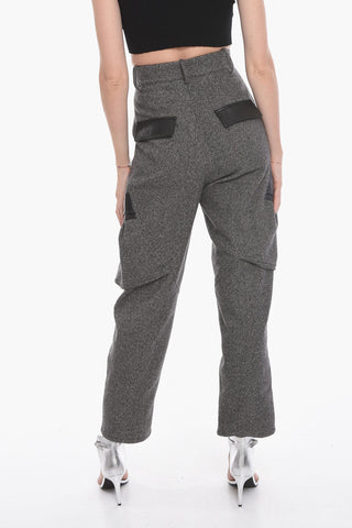 Herringbone Wool Blend Cargo Pants
