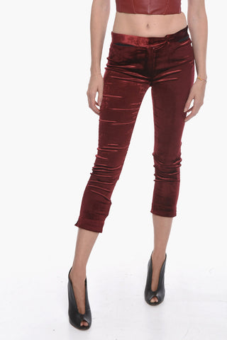 Velour Chino Pants with Hidden Closure