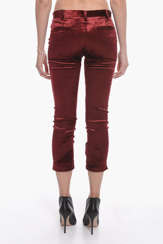 Velour Chino Pants with Hidden Closure