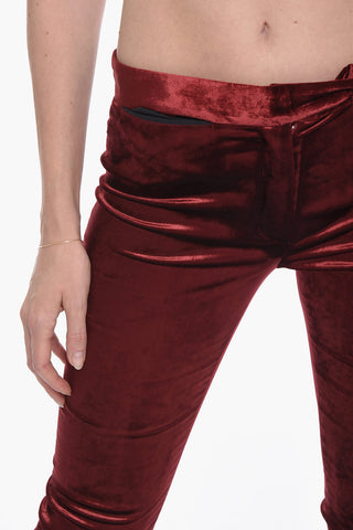 Velour Chino Pants with Hidden Closure