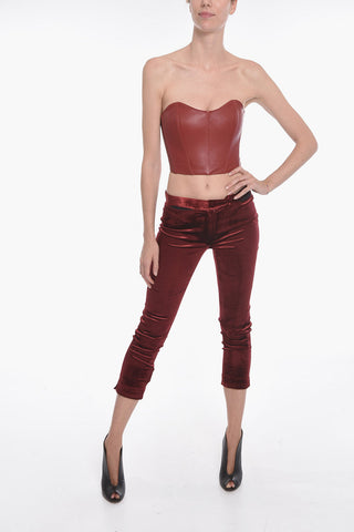 Velour Chino Pants with Hidden Closure