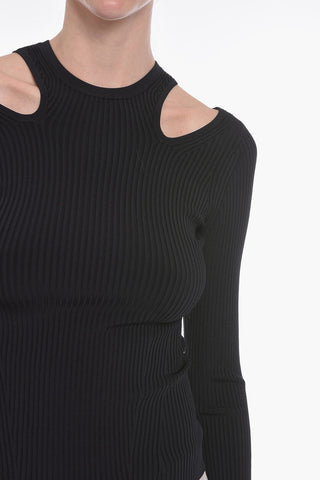 Cut-out Detail Ribbed Top