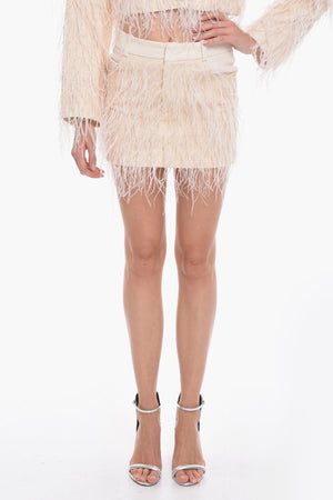 Cotton Twill Miniskirt VENICE with Feather Detail
