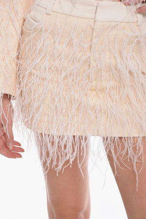 Cotton Twill Miniskirt VENICE with Feather Detail