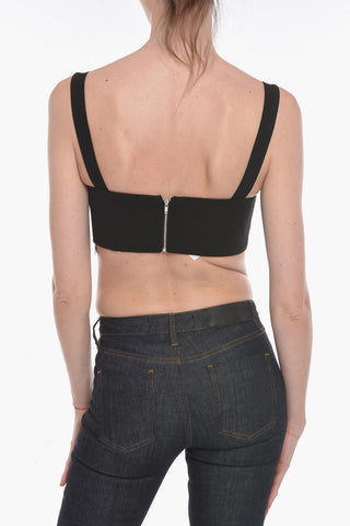 Tech-crepe Cropped Top with Bow Details