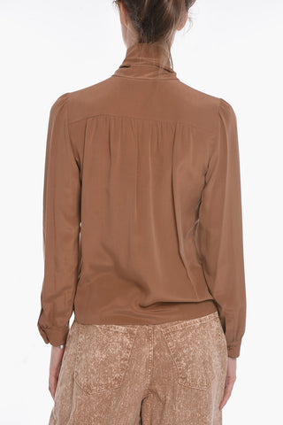 Silk Blend NICHEL Blouse with Self-tie Deatiling
