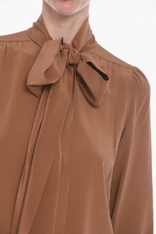 Silk Blend NICHEL Blouse with Self-tie Deatiling