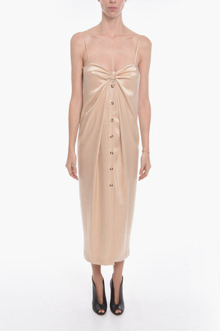 Slip Dress DORIS in Satin con Bottoni
