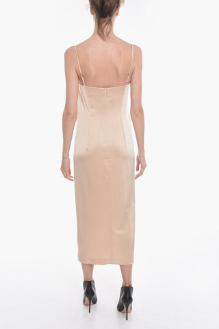 Slip Dress DORIS in Satin con Bottoni
