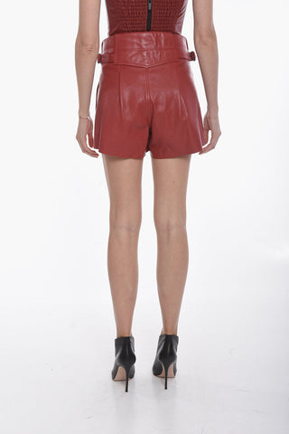 가죽 쇼츠 ELKE 원턱