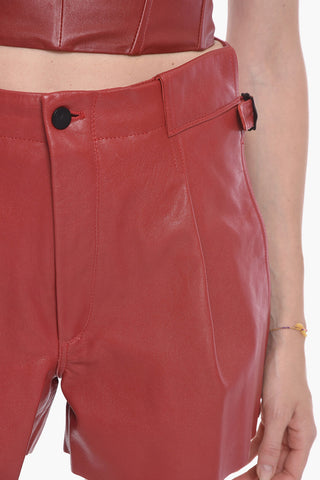 가죽 쇼츠 ELKE 원턱