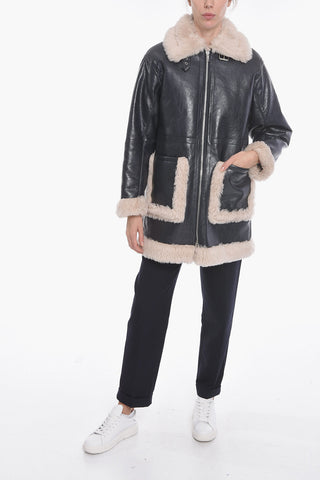 Eco-leather RINNA Jacket with Eco-shearling Edges