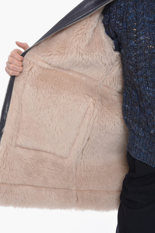 Eco-leather RINNA Jacket with Eco-shearling Edges