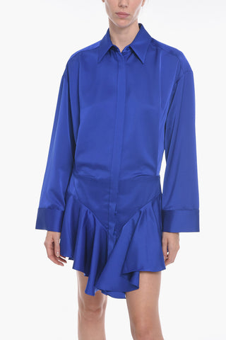 Flared Skirt CANDICE Satin Shirt Dress