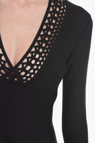 Openwork Neckline VIENNE Flared Dress