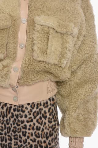 Shearling PARLA Bomber Jacket with Waist Drawstring