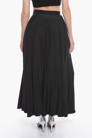 Silk Long Skirt with Tulle