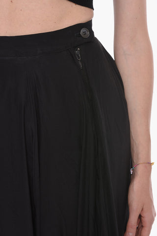 Silk Long Skirt with Tulle