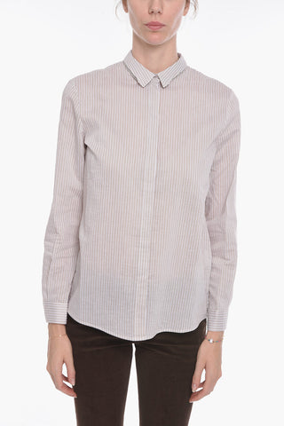 Glittery Striped Shirt with Jewel Detail