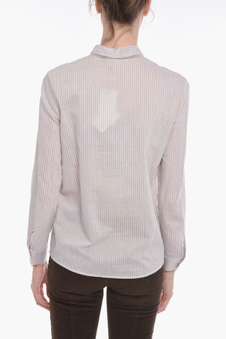 Glittery Striped Shirt with Jewel Detail