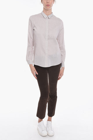Glittery Striped Shirt with Jewel Detail