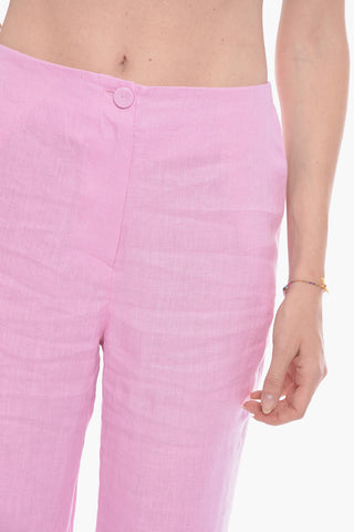 Pantaloni in Lino con Quattro Tasche