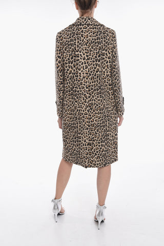 Cappotto Sfoderato in Misto Lana con Motivo Animalier