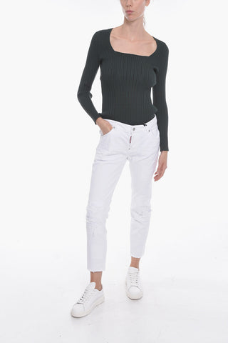 WHITE BULL Cool Girl Fit Distressed Denims 17cm