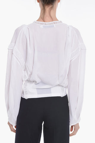 Blusa in Chiffon ELEA con Dettaglio Trasparente