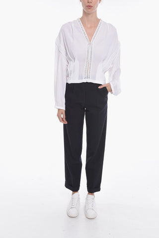 Blusa in Chiffon ELEA con Dettaglio Trasparente