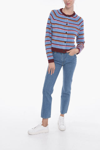 Cardigan Eyelash in Lurex a Righe Balanced