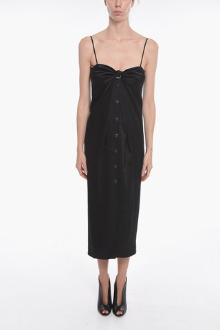 Slip Dress DORIS in Satin con Bottoni