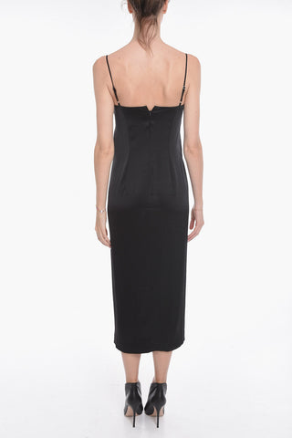 Slip Dress DORIS in Satin con Bottoni
