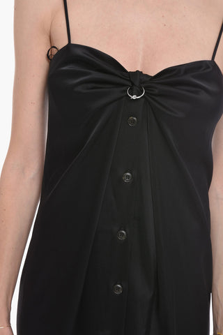 Slip Dress DORIS in Satin con Bottoni