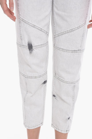 Patchwork Cotton Mom Fit Denims 16cm