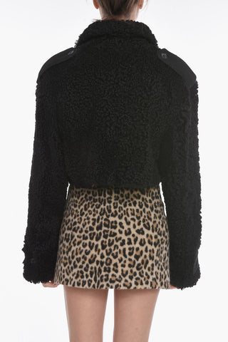 Cropped MAHIS Shearling Coat with Perforated Suede Details