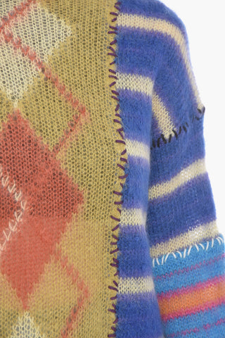 Crew Neck MIX PATCH Cashmere Blend Sweater