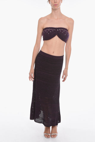 Mohair Cropped Top with Crystals Application