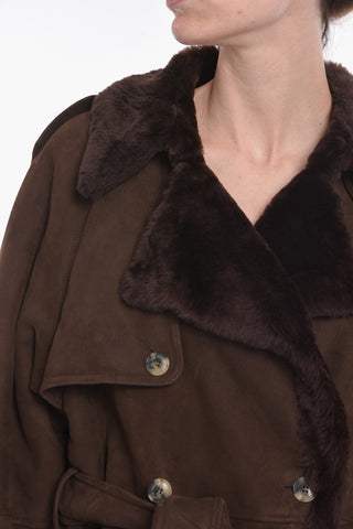 Cappotto Shearling SORIA Doppiopetto in Suede