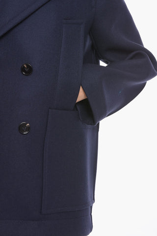 Wool Double-breasted Coat with Maxi Pockets