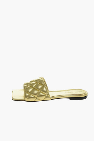 Lamè Leather Quilted Slippers