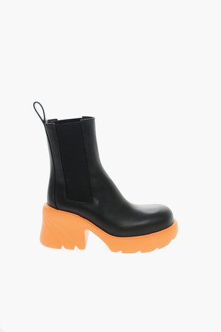 Contrasting Sole EXTRALIGHT Leather Chelsea Booties 8cm