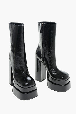 Stivaletti Platform in Naplak con Tacco Squadrato 16cm
